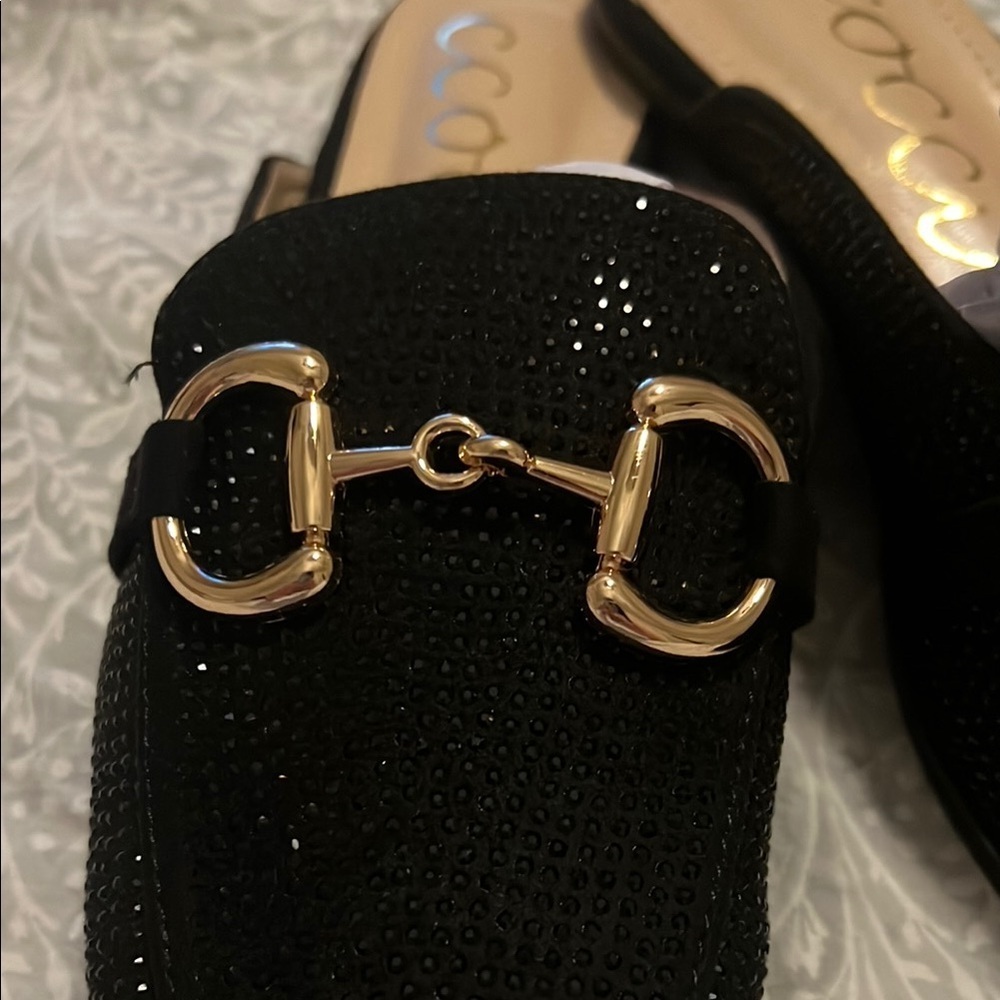 CCOCCI Black Mules with Gold Horsebit Hardware Size 8 - Picture 4 of 4